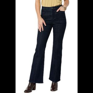 WynneDenim Performance Stretch Seamed Soft Flare Leg Jean Indigo - Plus